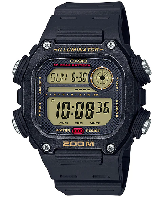 Casio men analog watch, black dial with comfortable strap, model CS-DW-291H-9AVDF, Bahrain