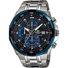 Edifice Men's Watch Analog, Black & Blue Dial Silver Stainless Band, EFR-539D-1A2VUD