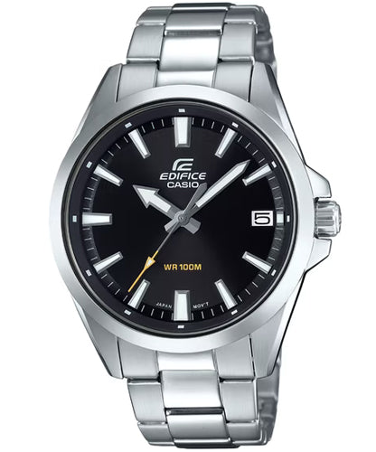 Edifice Men's Watch Analog, Black Dial Silver Stainless Band, EFV-100D-1AVDF