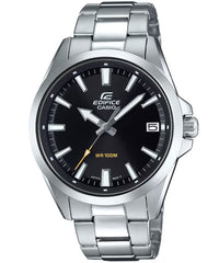 Edifice Men's Watch Analog, Black Dial Silver Stainless Band, EFV-100D-1AVDF