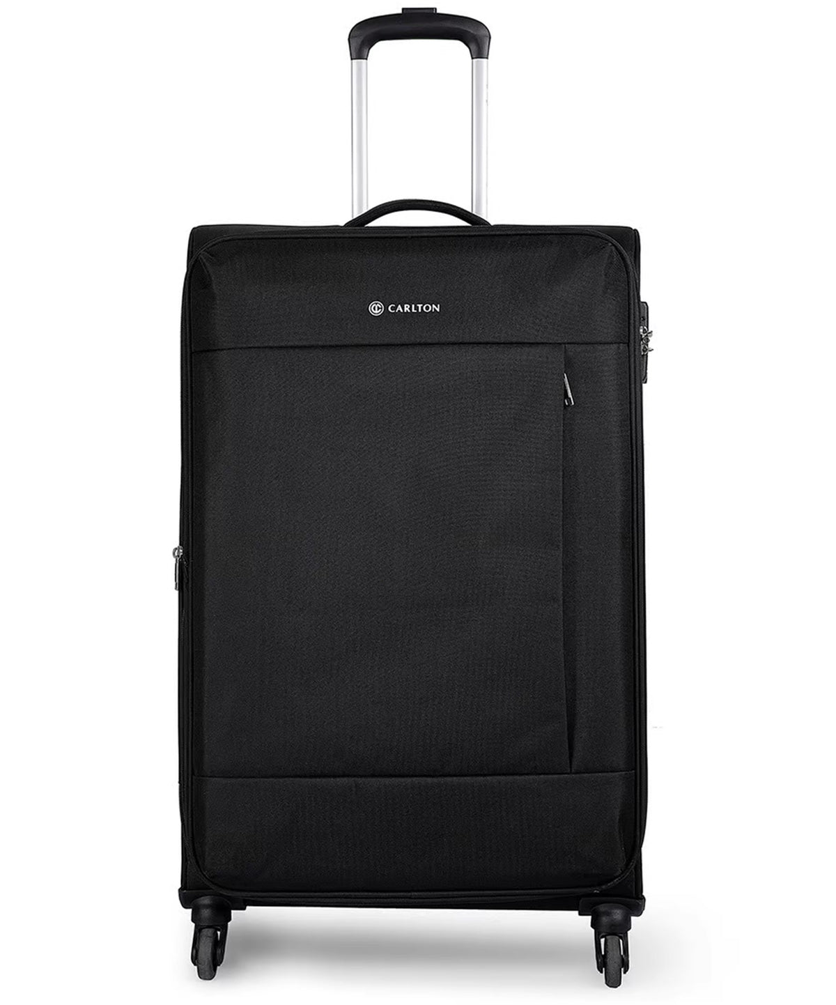 Carlton Elante 58cm, 4 Wheel Soft Top Cabin Luggage Trolley, Black,ELANTE58BK