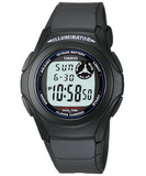 Casio Kid's Watch Digital, Black Dial Black Resin Strap, F-200W-1ADF