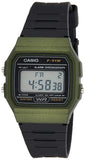 Casio Men's Watch Vintage Collection Digital, Green Dial Black Resin Strap, F-91WM-3ADF