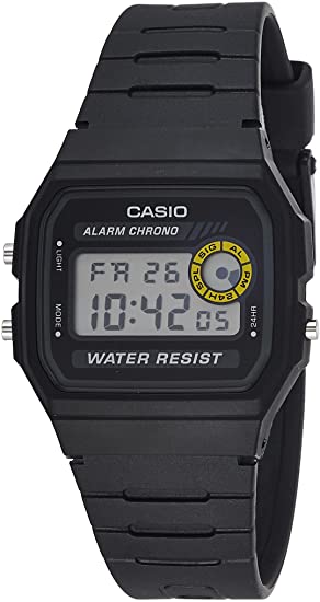 Casio Men's Watch Vintage Collection Digital, Black Dial Black Resin Strap, F-94WA-8DG