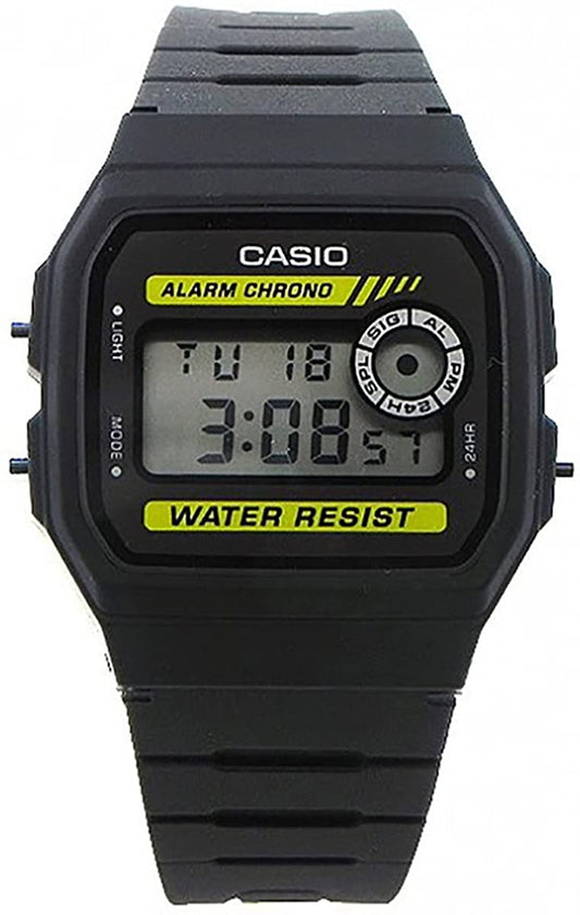 Casio men analog watch, black dial with comfortable strap, model CS-F-94WA-9DG, Bahrain