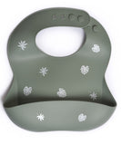 Milk It Baby Printed Bib Forest Green, 100% Food Grade Silicone Bib, MI-SBFG007