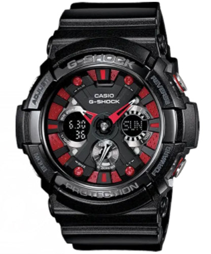 G-Shock Men's Watch Analog & Digital Combo, Black & Red Dial Black Resin Band, GA-200-1ADR