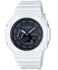 G-Shock Men's Watch Analog & Digital Combo, Black Dial White Resin Band, GA-2100-7ADR