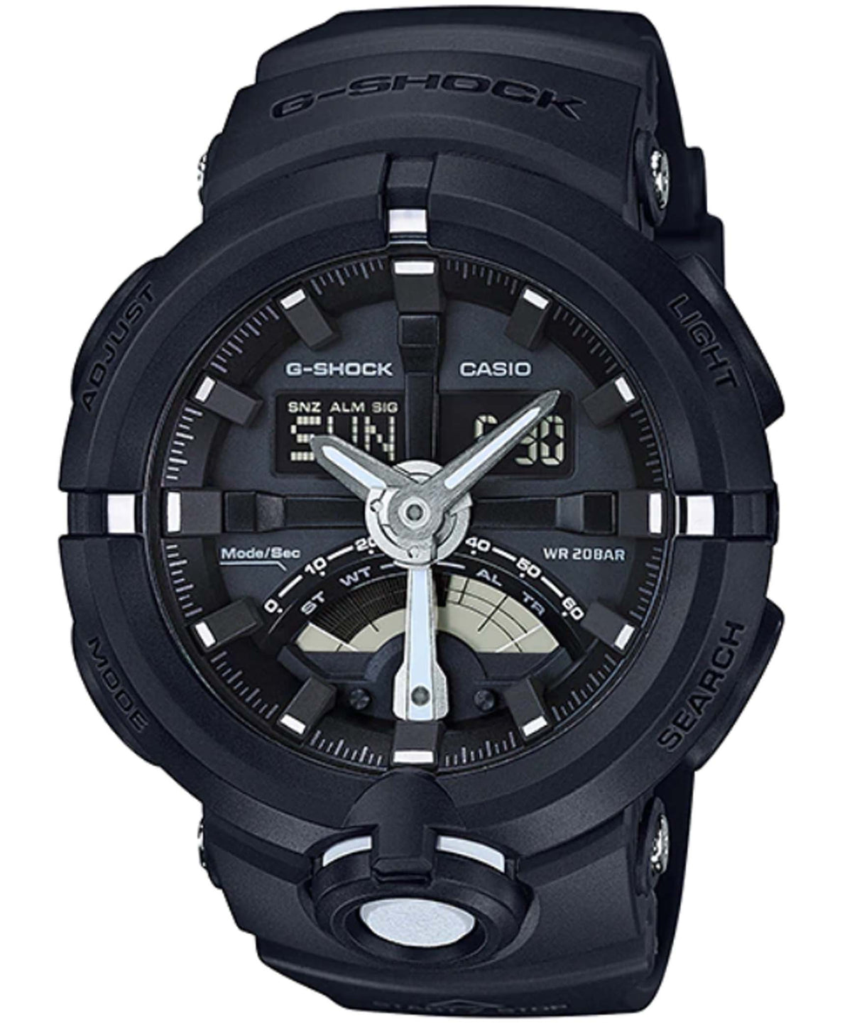 G-Shock Men's Watch Analog & Digital Combo, Black Dial Black Resin Band,GA-500-1ADR