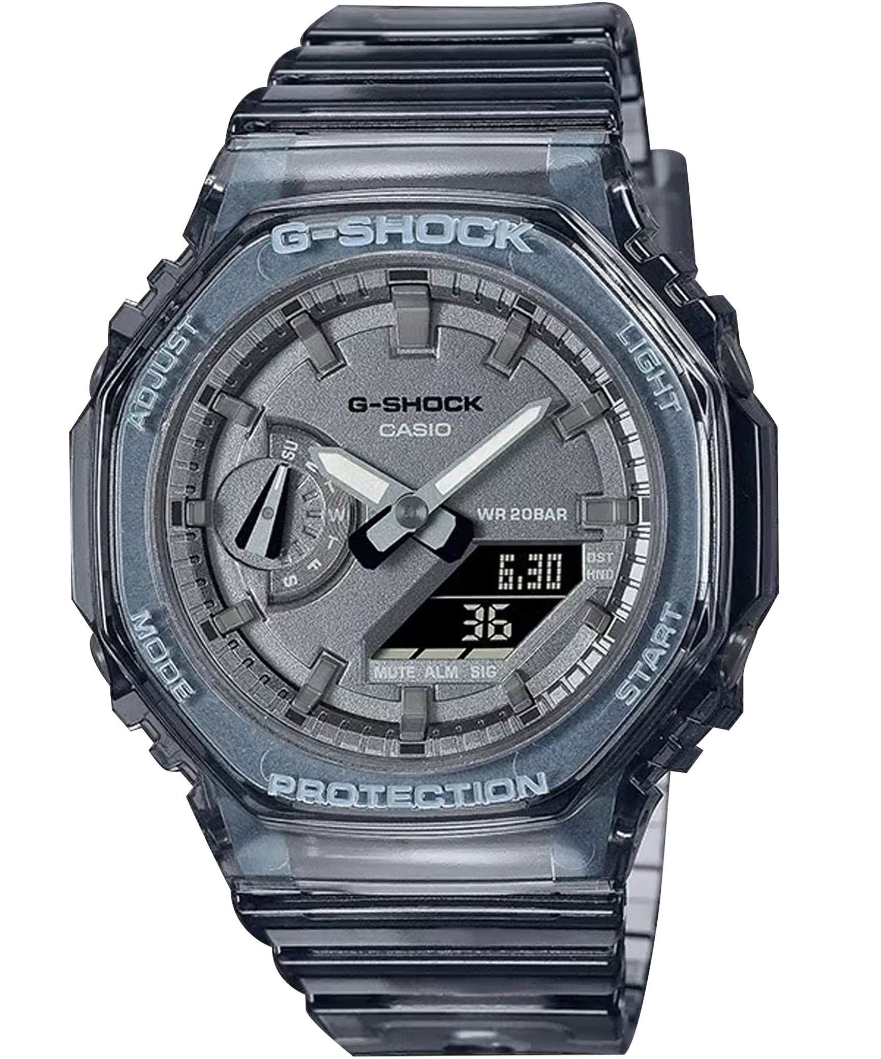 G-Shock Analog & Digital, Black Dial Black Skeleton Resin Band Watch for Women, GMA-S2100SK-1ADR