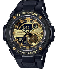 G-Shock Men's Watch Analog & Digital Combo, Black & Gold Dial Black Resin Band, GST-210B-1A9DR