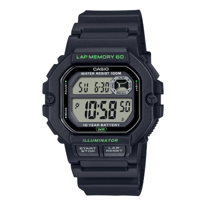 Casio Men's Watch Digital, Black Dial Black Resin Strap, WS-1400H-1AVDF