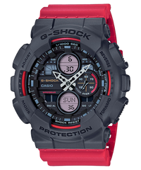 G-Shock Men's Watch Analog & Digital Combo, Black Dial Red Resin Band, GA-140-4ADR