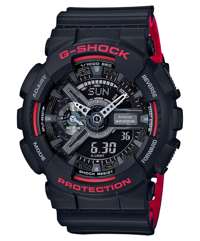 G-Shock Men's Watch Analog & Digital Combo, Black Dial Black Resin Band, GA-110HR-1ADR