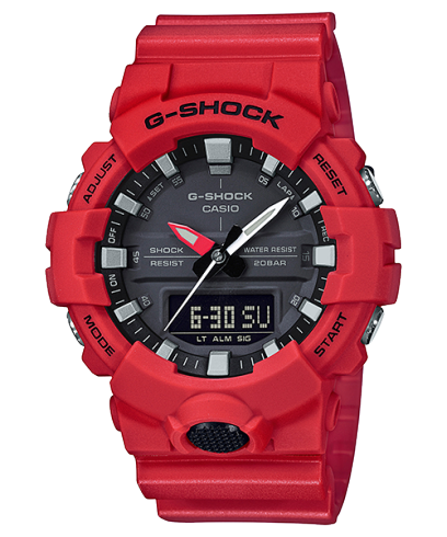 G-Shock Men's Watch Analog & Digital Combo, Black Dial Red Resin Band, GA-800-4ADR