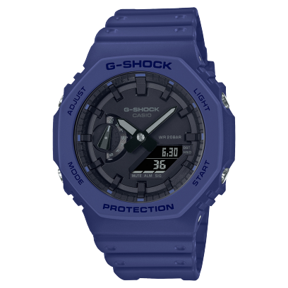 G-Shock Men's Watch Analog & Digital Combo, Black Dial Navy Blue Resin Band, GA-2100-2ADR