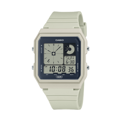 Casio  Unisex Watch Digital Display, Black Dial Beige Resin Strap, LF-20W-8ADF