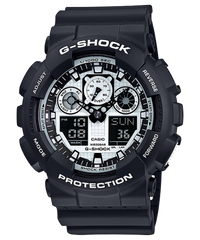 G-Shock Men's Watch Analog & Digital Combo, Black & White Dial Black Resin Band, GA-100BW-1ADR