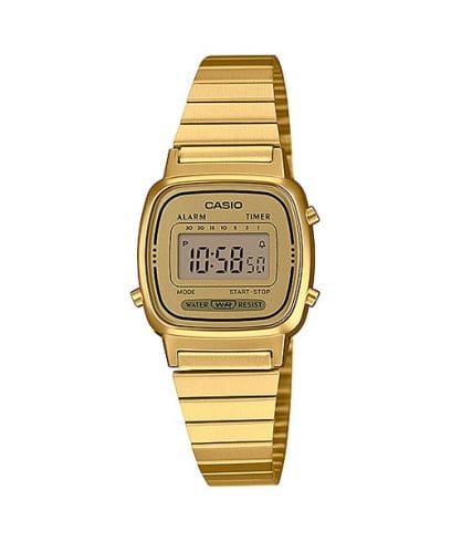 Casio Women's Watch Digital, Gold Dial Gold Stainless Steel Strap, LA670WGA-9DF