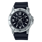 Casio Men's Watch, Black Dial Black Resin Strap, MTP-VD300-1BUDF