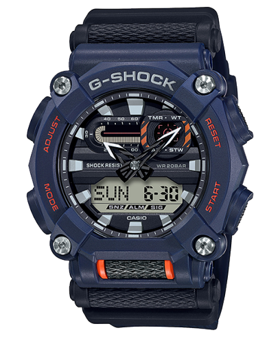 G-Shock Analog & Digital, Black Dial Blue Resin Band Watch for Men, GA-900-2ADR