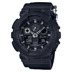 G-Shock Men's Watch Digital &  Analog Combo, Black Dial Black Resin Band, GA-100BBN-1ADR