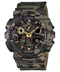 G-Shock Men's Watch Analog & Digital Combo, Black Dial Armour Colour Resin Band, GA-100CM-5ADR