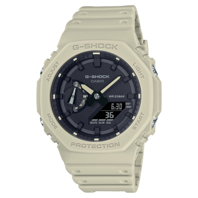 G-Shock Men's Watch Analog & Digital Combo Off-White Resin Band, GA-2100-5ADR