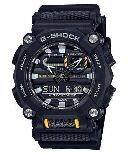 G-Shock Men's Watch Analog & Digital Combo, Black Dial Black Resin Band, GA-900-1ADR