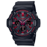 G-Shock Analog & Digital, Black & Red Dial Black Resin Band Watch for Men, GAS-100BNR-1AD