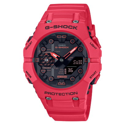 G-Shock Analog & Digital, Black Dial Red Resin Band Watch for Men, GA-B001-4ADR