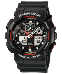 G-Shock Men's Watch Analog & Digital Combo, Black Dial Black Resin Band, GA-100-1A4DR