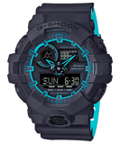 G-Shock Men's Watch Analog & Digital Combo, Black & Blue Dial Black Resin Band,GA-700SE-1A2DR