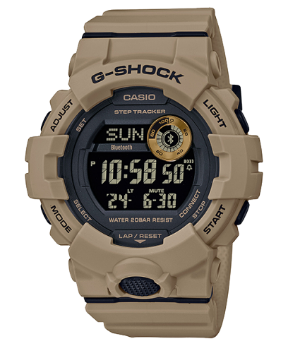 G-Shock Men's Watch Digital, Black Dial Sand Beige Resin Band With Bluetooth Connectivity, GBD-800UC-5DR