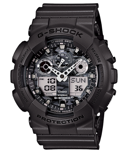 G-Shock Men's Watch Analog & Digital, Black Dial Black Resin Band, GA-100CF-8ADR