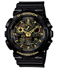 G-Shock Men's Watch Analog & Digital Combo, Black Dial Black Resin Band, GA-100CF-1A9DR