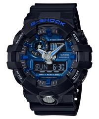 G-Shock Men's Watch Analog & Digital Combo, Blue Dial Black Resin Band, GA-710-1A2DR