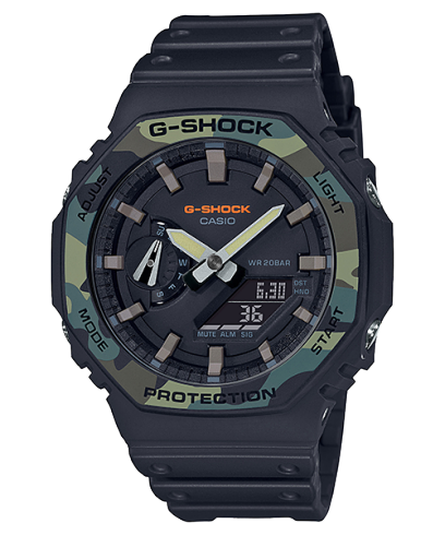 G-Shock Men's Watch Analog & Digital Combo, Black Dial Black Resin Band, GA-2100SU-1ADR