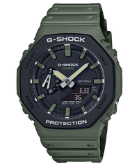 G-Shock Men's Watch Analog & Digital Combo, Black Dial Green Resin Band,GA-2110SU-3ADR