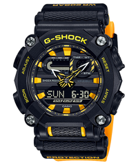 G-Shock Men's Watch Analog & Digital Combo, Black & Yellow Dial Yellow Resin Band, GA-900A-1A9DR