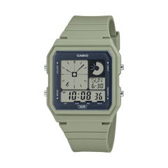 Casio  Unisex Watch Digital Display, Black Dial Green Resin Strap, LF-20W-3ADF