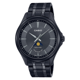 Casio Men's Watch Moonphase, Black Dial Black Stainless Steel Strap, MTP-M100B-1AVDF