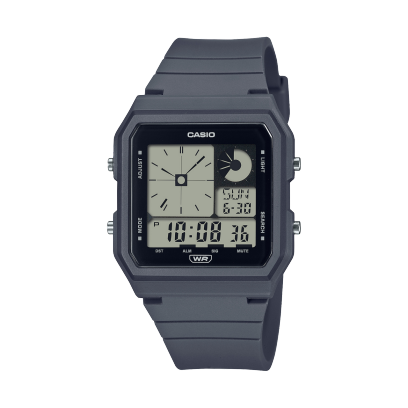 Casio  Unisex Watch Digital Display, Black Dial Grey Resin Strap, LF-20W-8A2DF