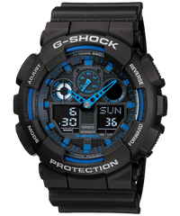 G-Shock Men's Watch Analog & Digital Combo, Black Dial Black Resin Band, GA-100-1A2DR