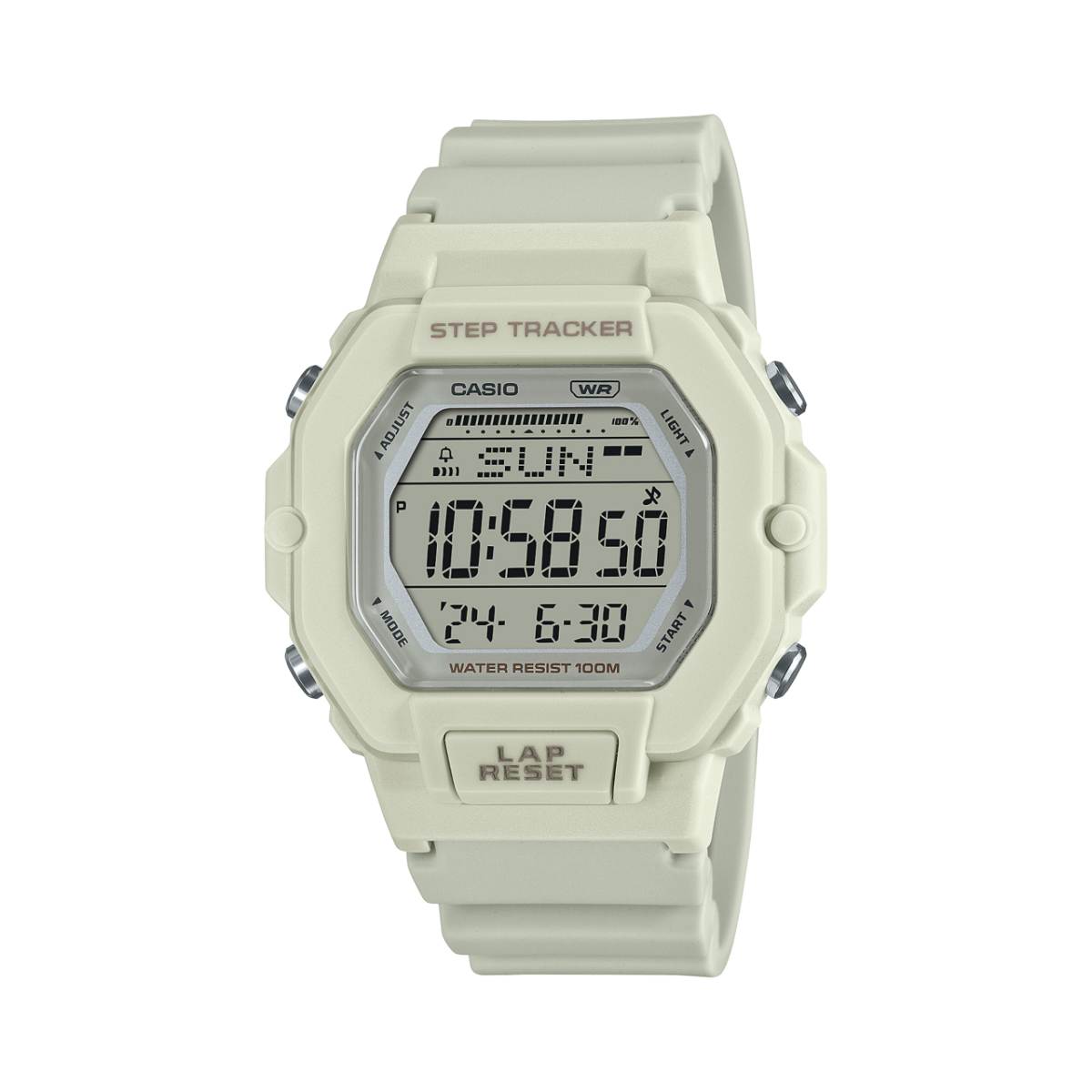 Casio Women's Watch Digital, White Dial White Resin Strap, LWS-2200H-8AVDF