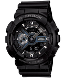 G-Shock Men's Watch Analog & Digital Combo, Black Dial Black Resin Band, GA-110-1BDR