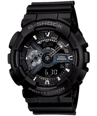 G-Shock Men's Watch Analog & Digital Combo, Black Dial Black Resin Band, GA-110-1BDR