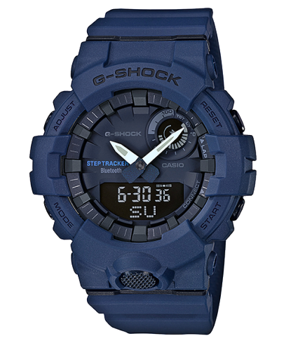 G-Shock Men's Analog & Digital Watch, Combo, Black & Blue Dial Blue Resin Band With Bluetooth Connectivity, GBA-800-2ADR