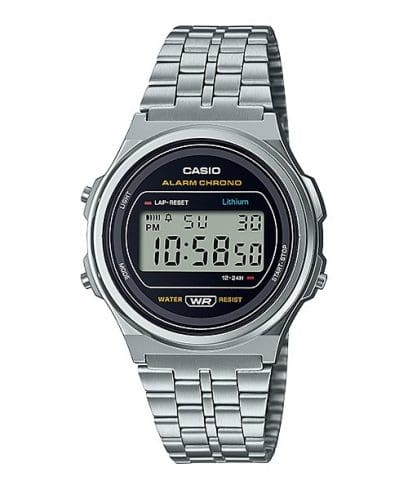 Casio unisex analog watch, black dial with comfortable strap, model CS-A171WE-1ADF, Bahrain