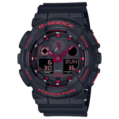 G-Shock Analog & Digital, Black Dial Black Resin Band Watch for Men, GA-100BNR-1ADR